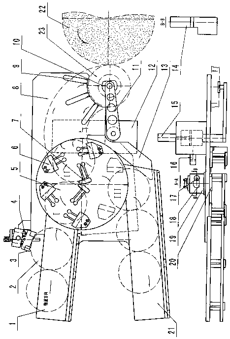 Automatic feeding and discharging device