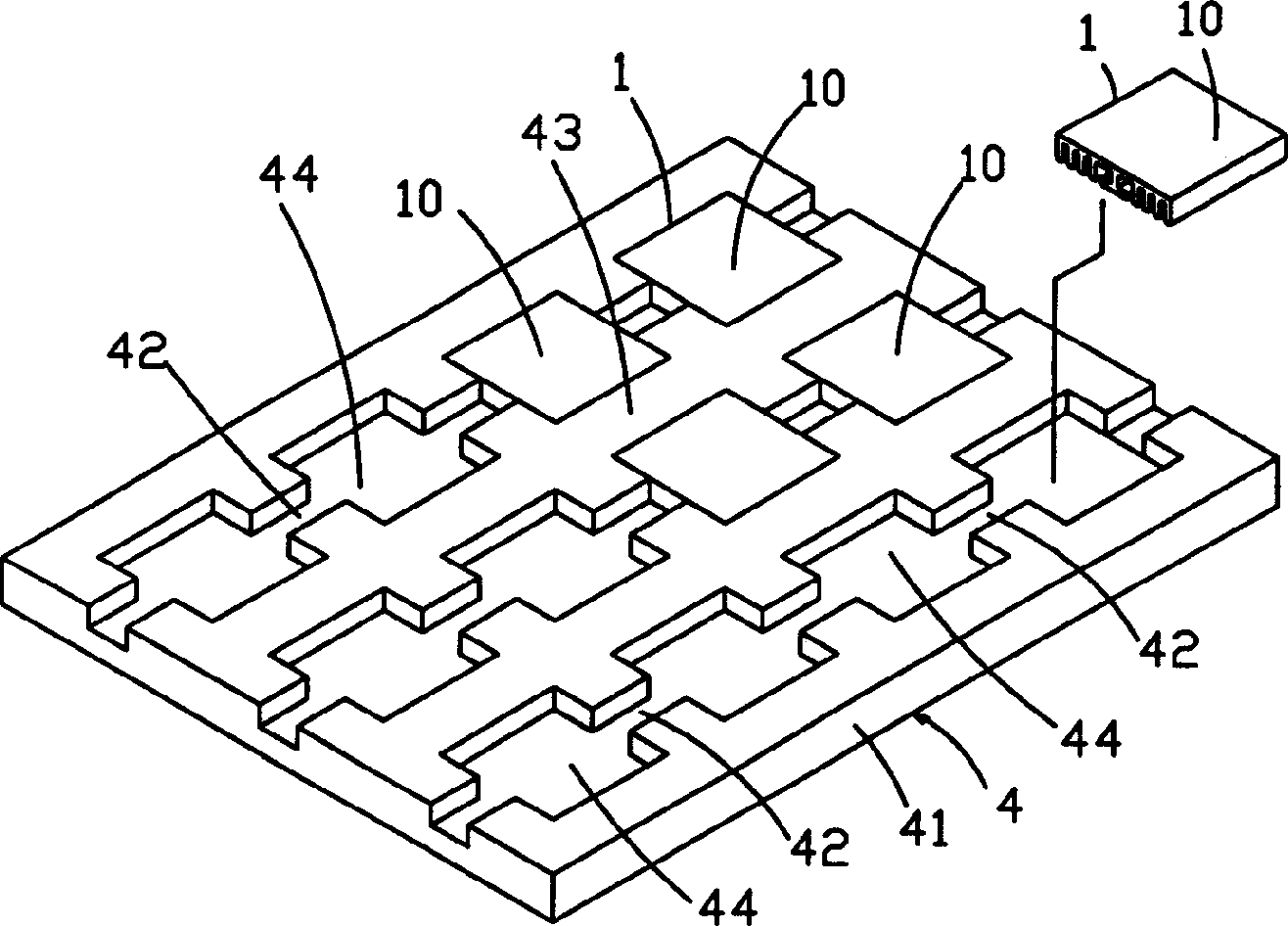 Method and equipment for quantitatively distributing adhesion agent onto heat radiator fin, and positioning adhesion therefor