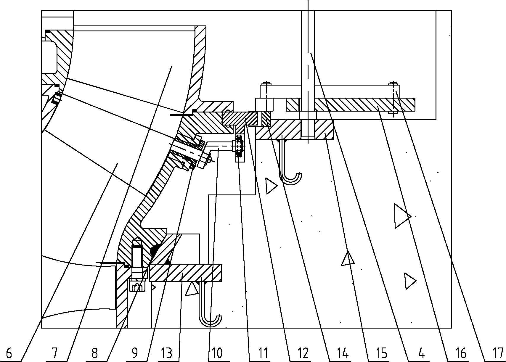 Guide vane angle regulating device for submersible pump