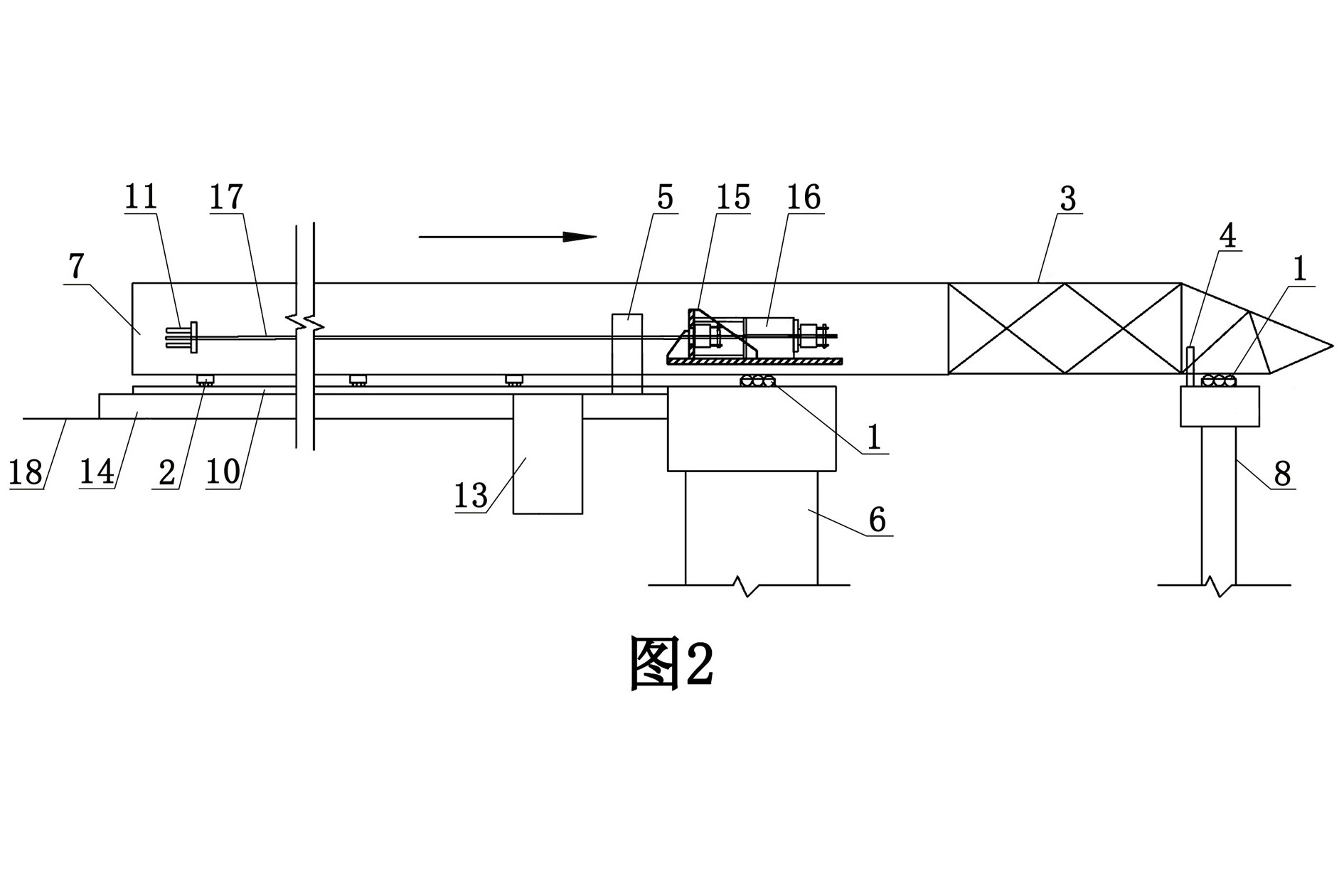 Device for performing incremental launching construction on bridge by using multi-roller sliding ways and construction method thereof