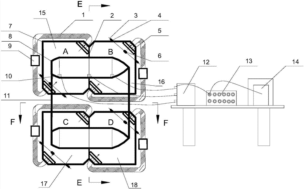 An experimental device and experimental method for measuring the torque of a catamaran