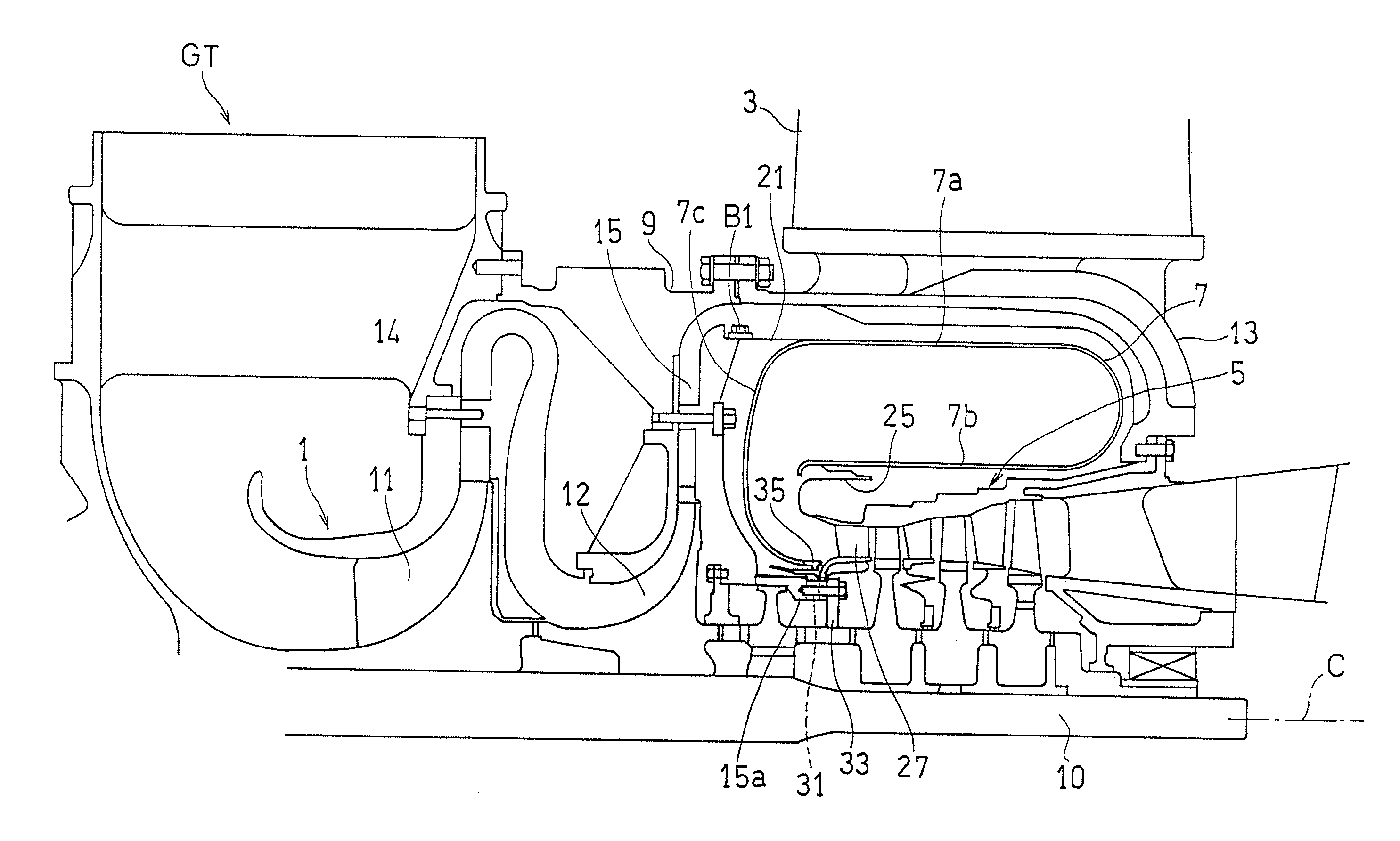 Gas turbine engine provided with scroll