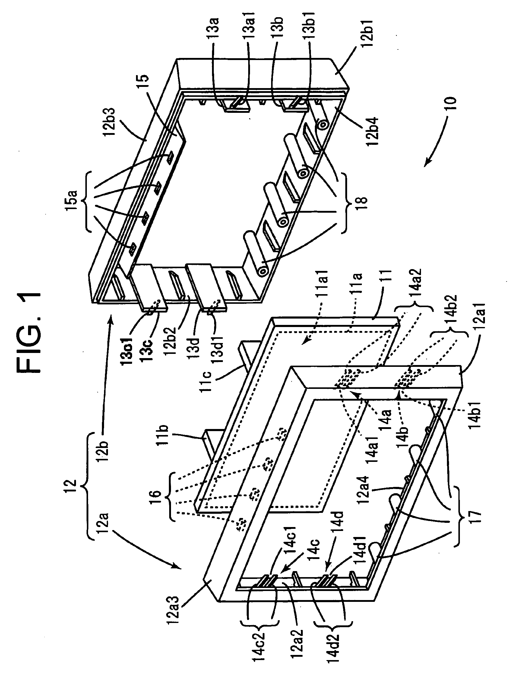 Assembling structure for plat-panel display unit, and flat-panel television