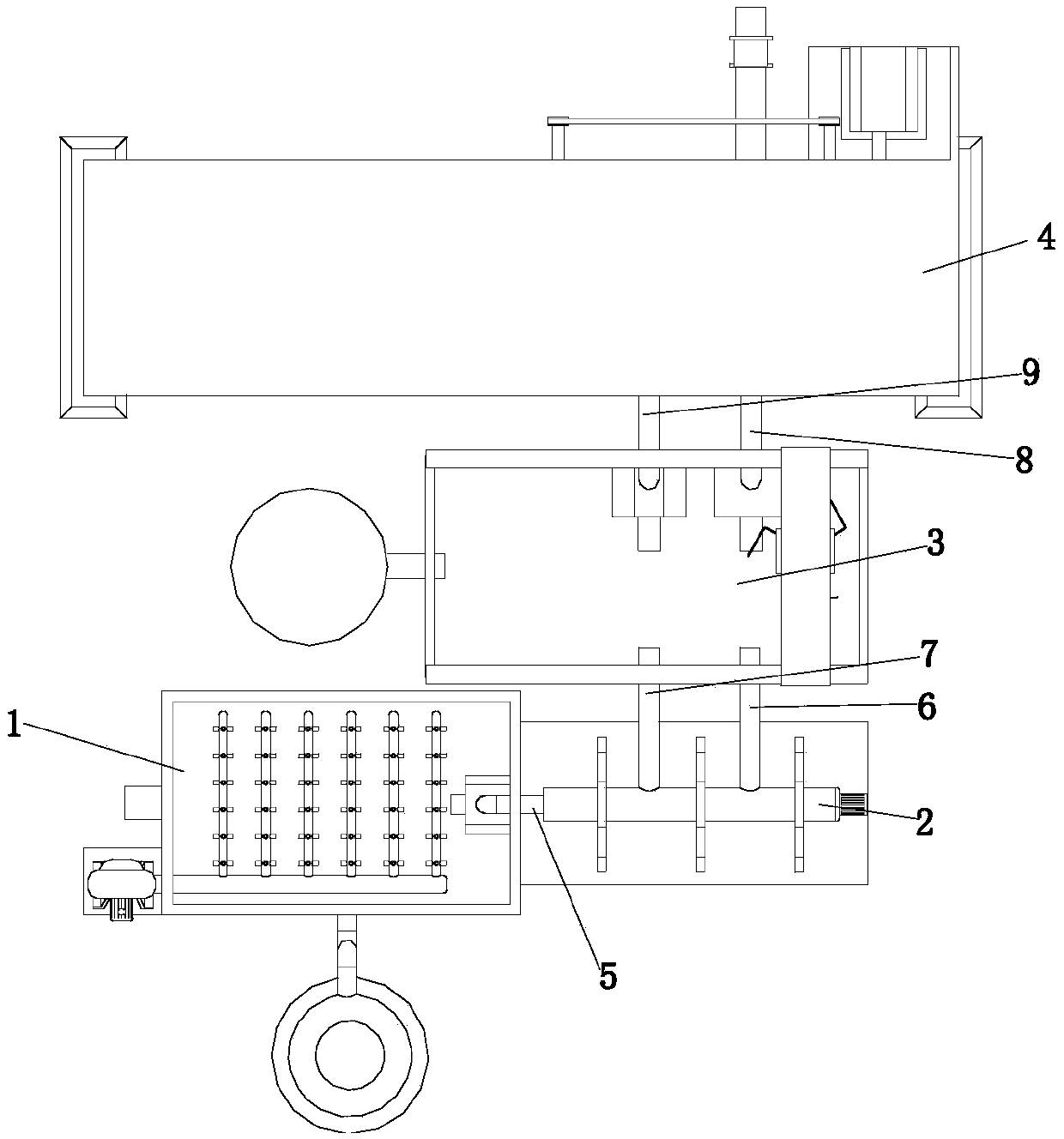 Treatment device for sewage