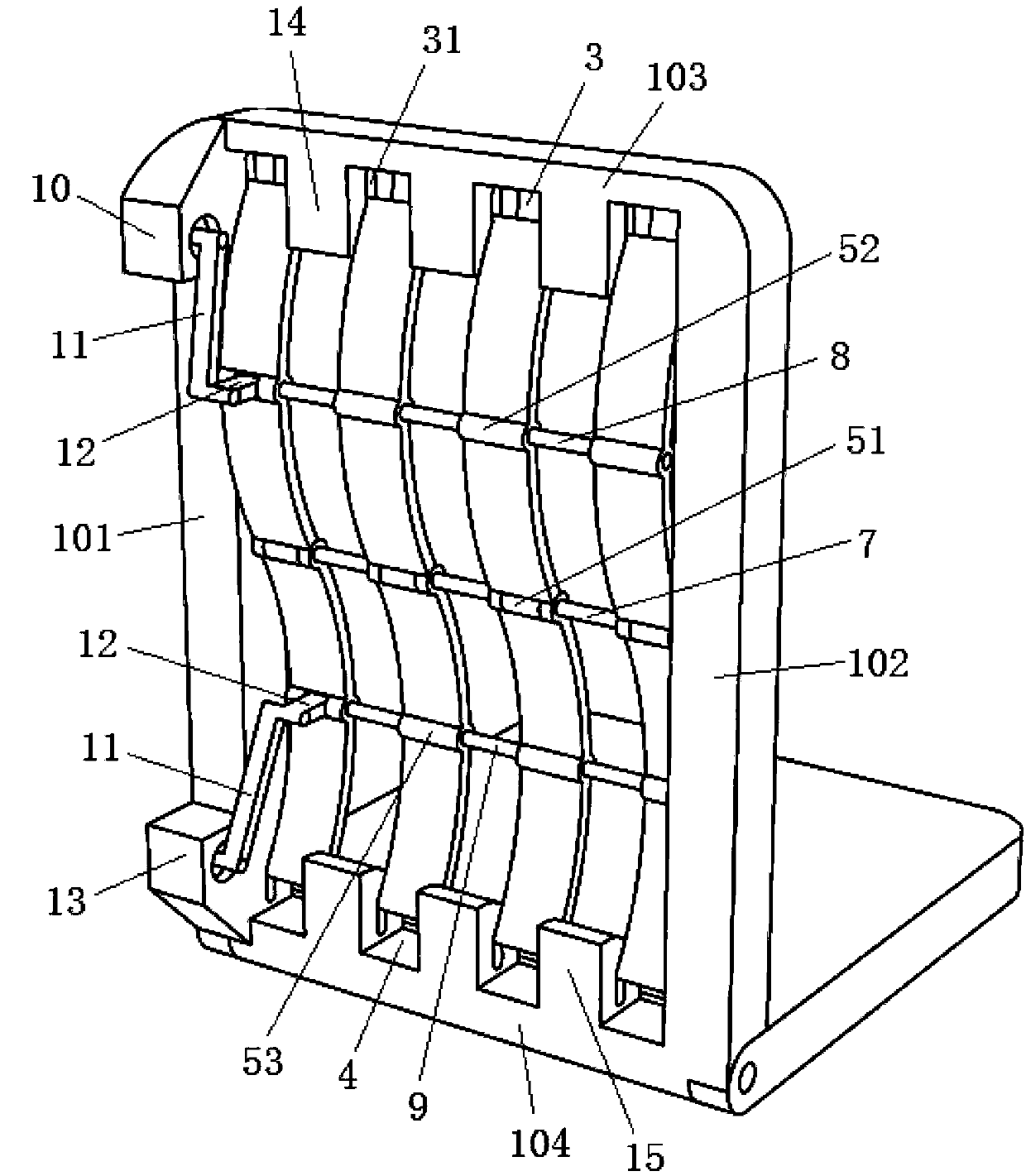 Chair back with function of fitting to human back through curve self-regulation