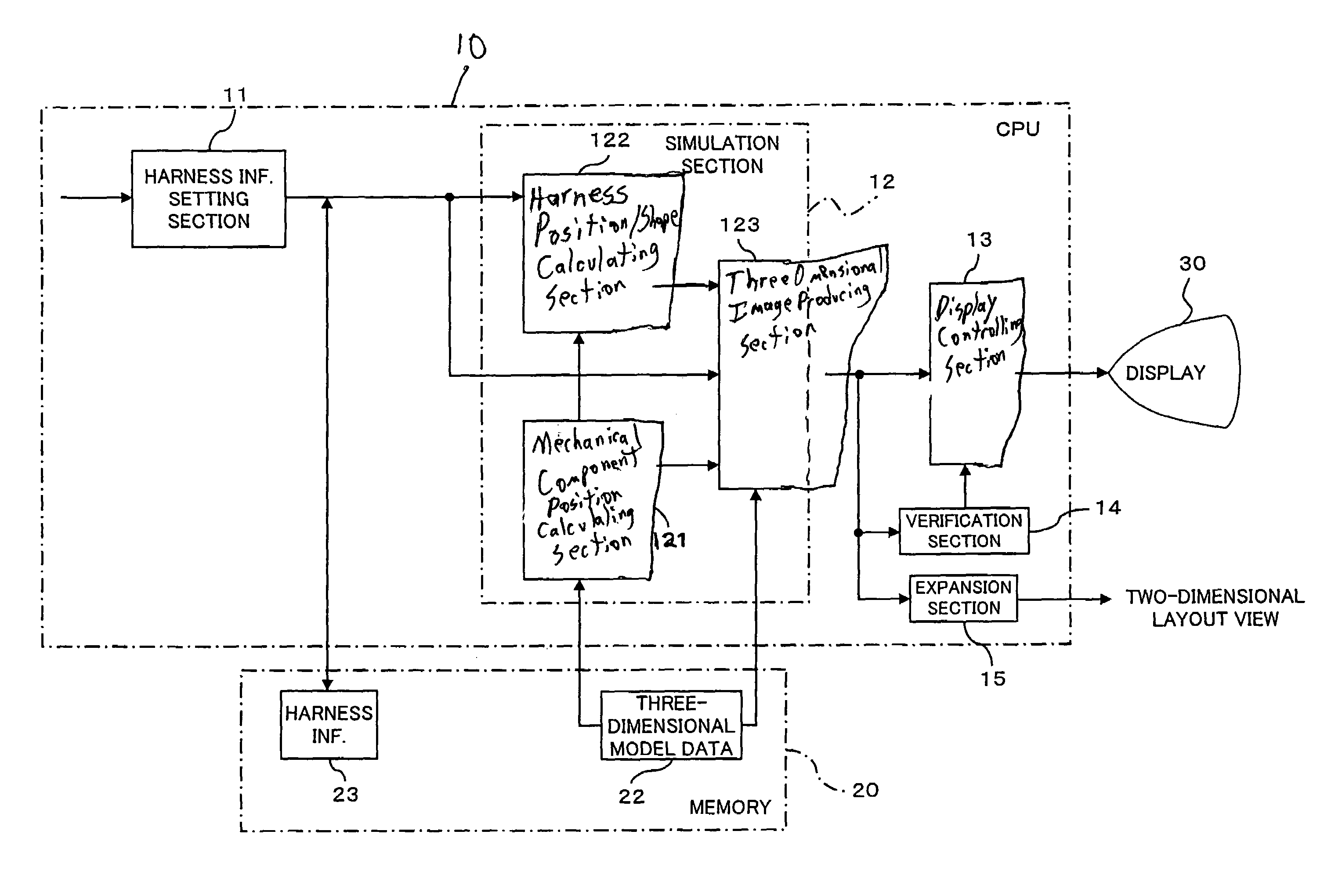 Harness design supporting apparatus and method, and computer readable recording medium which stores harness design supporting program therein