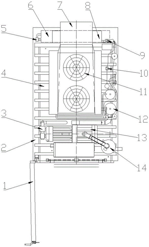 Energy-saving and environment-friendly high temperature food vacuum quick cooling machine and use method thereof