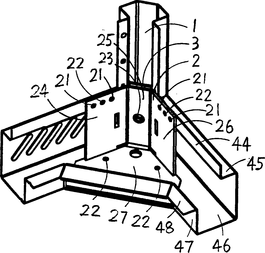 Assembling type rack frame structure