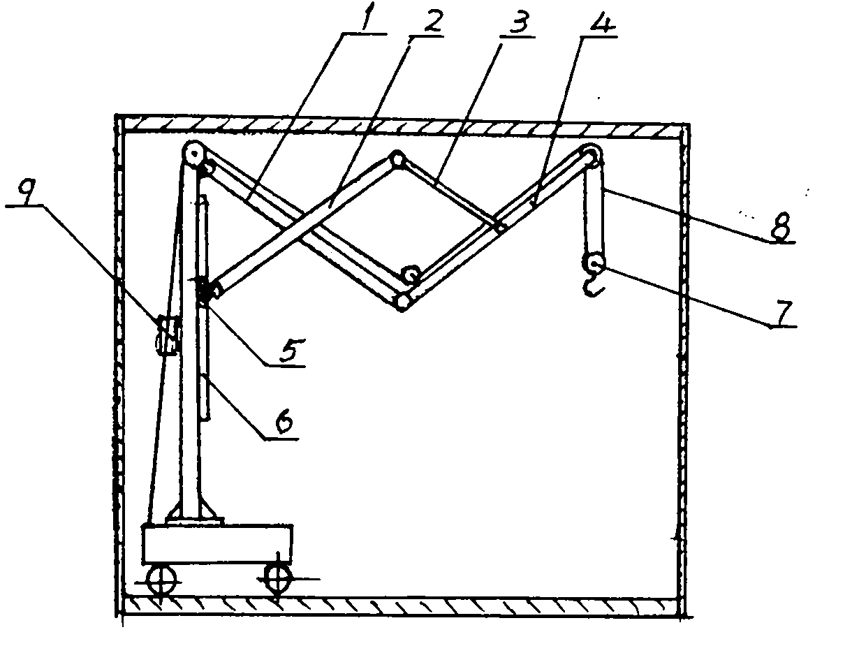 Four-rod-crossing amplitude compensation device