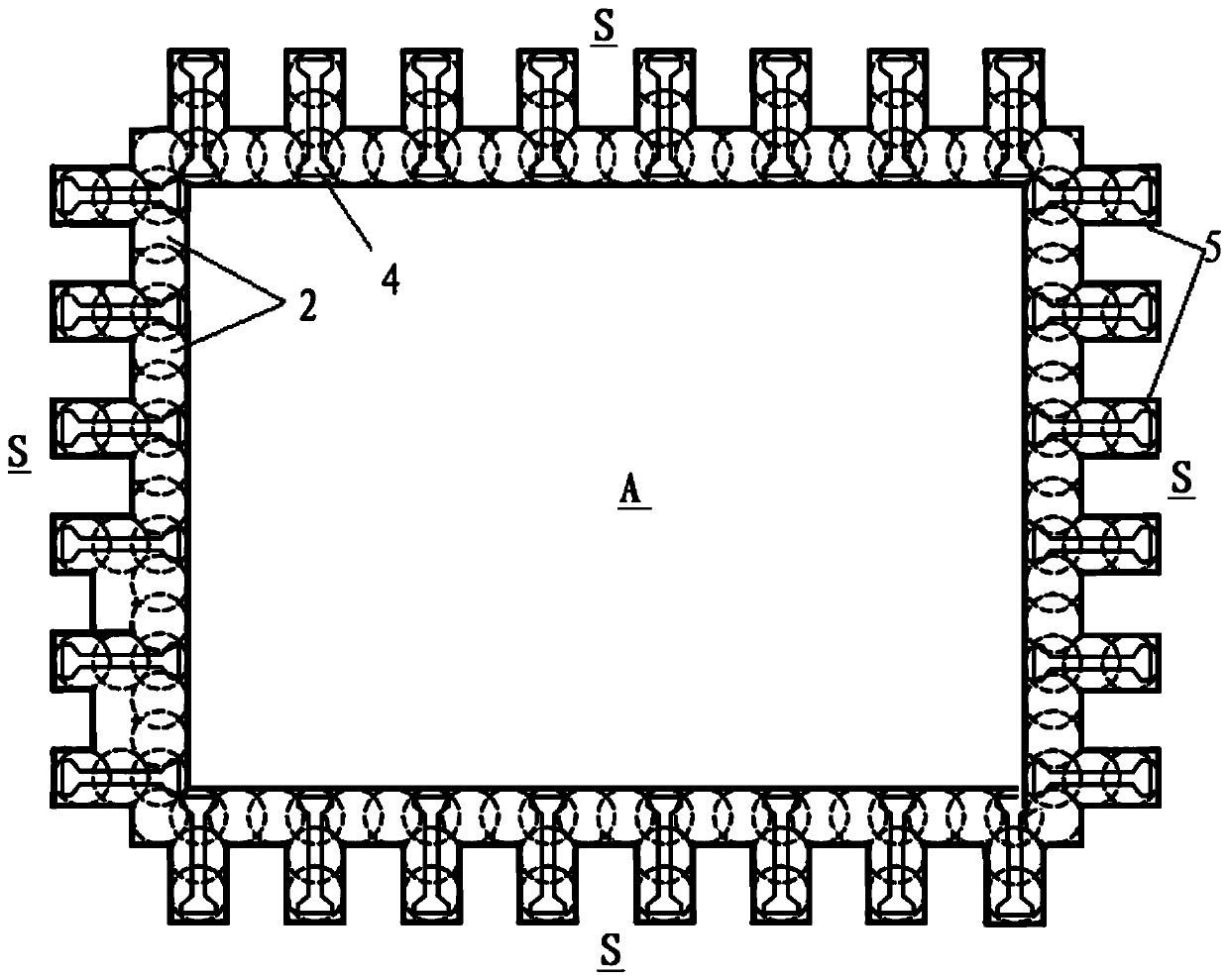 Deep foundation pit continuous retaining wall and construction method thereof