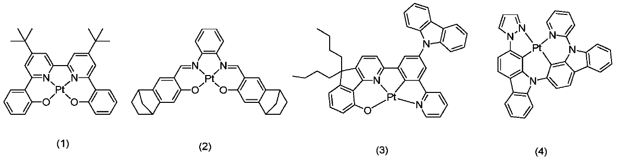 Preparation and application of N'N'C'N type tetradentate platinum (II) complex