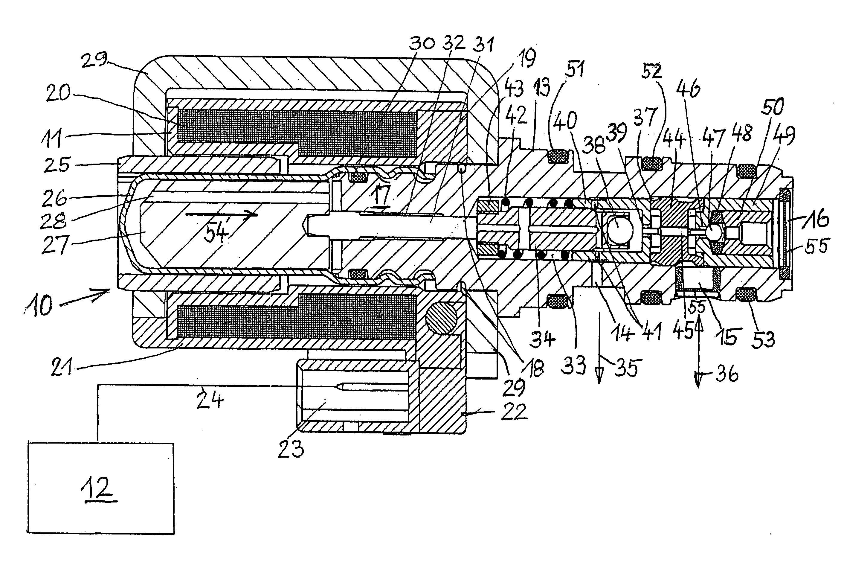 Controllable solenoid valve