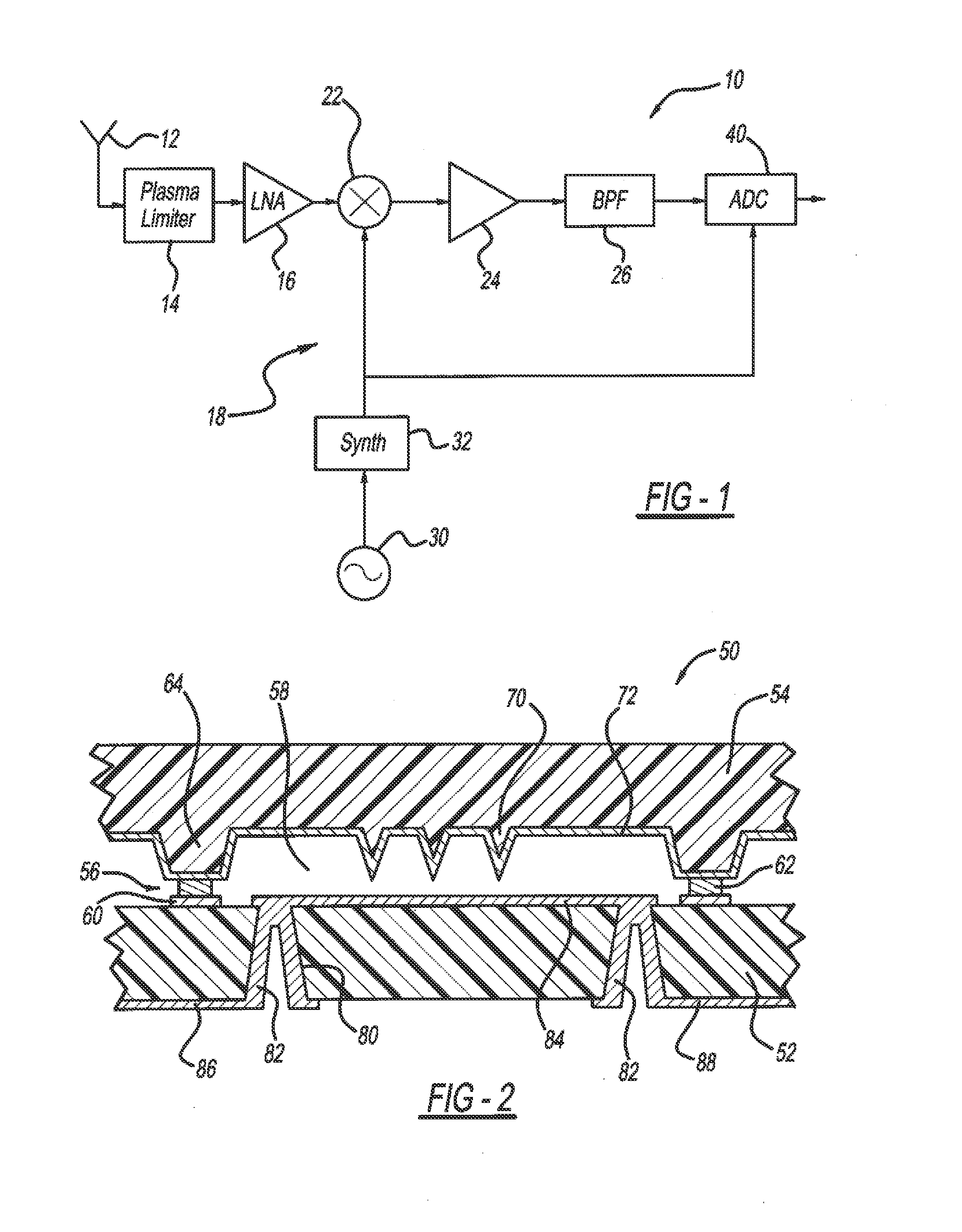 Integrated micro-plasma limiter