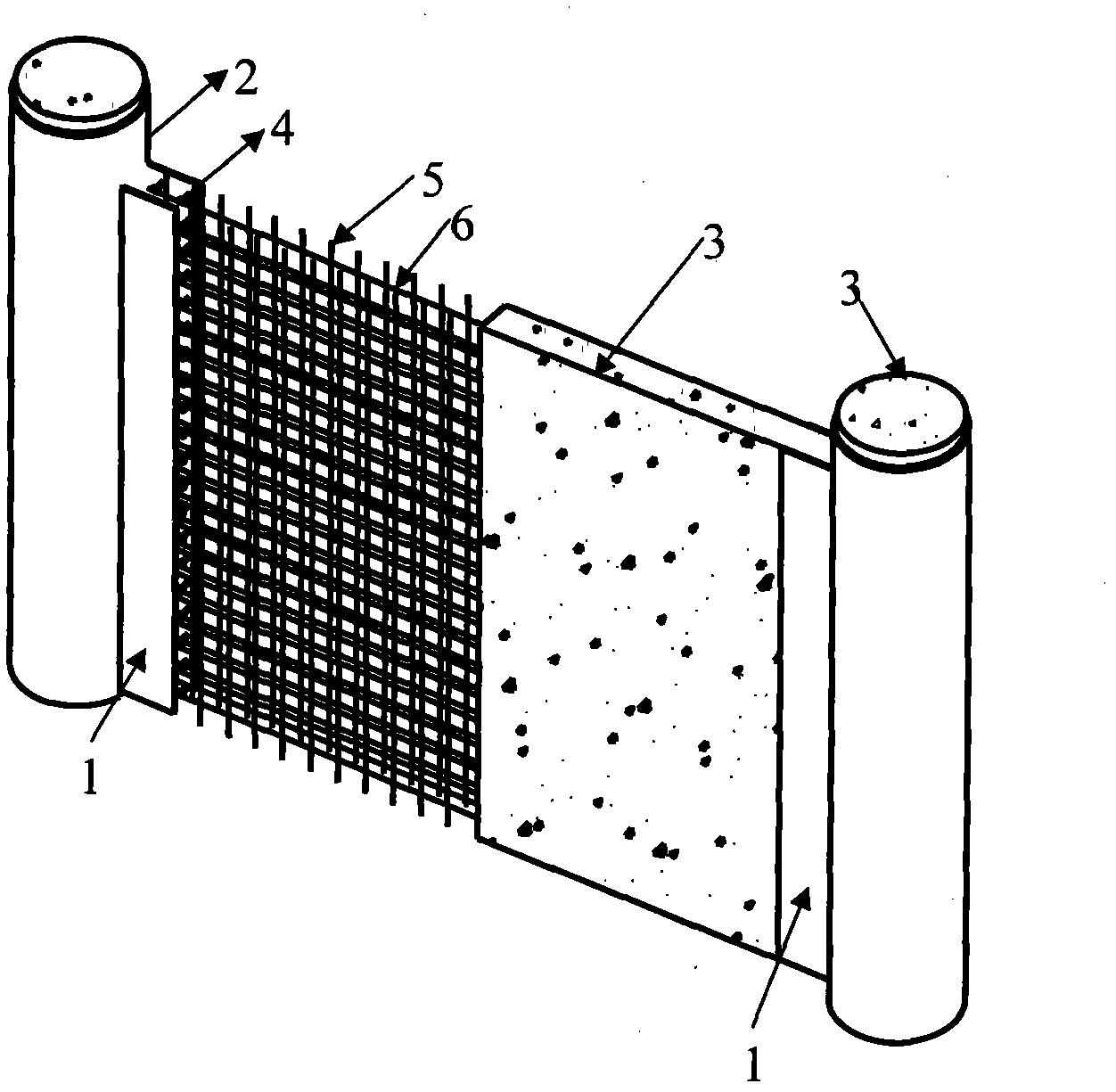 Node connection method for circular steel tube concrete column and reinforced concrete shear wall