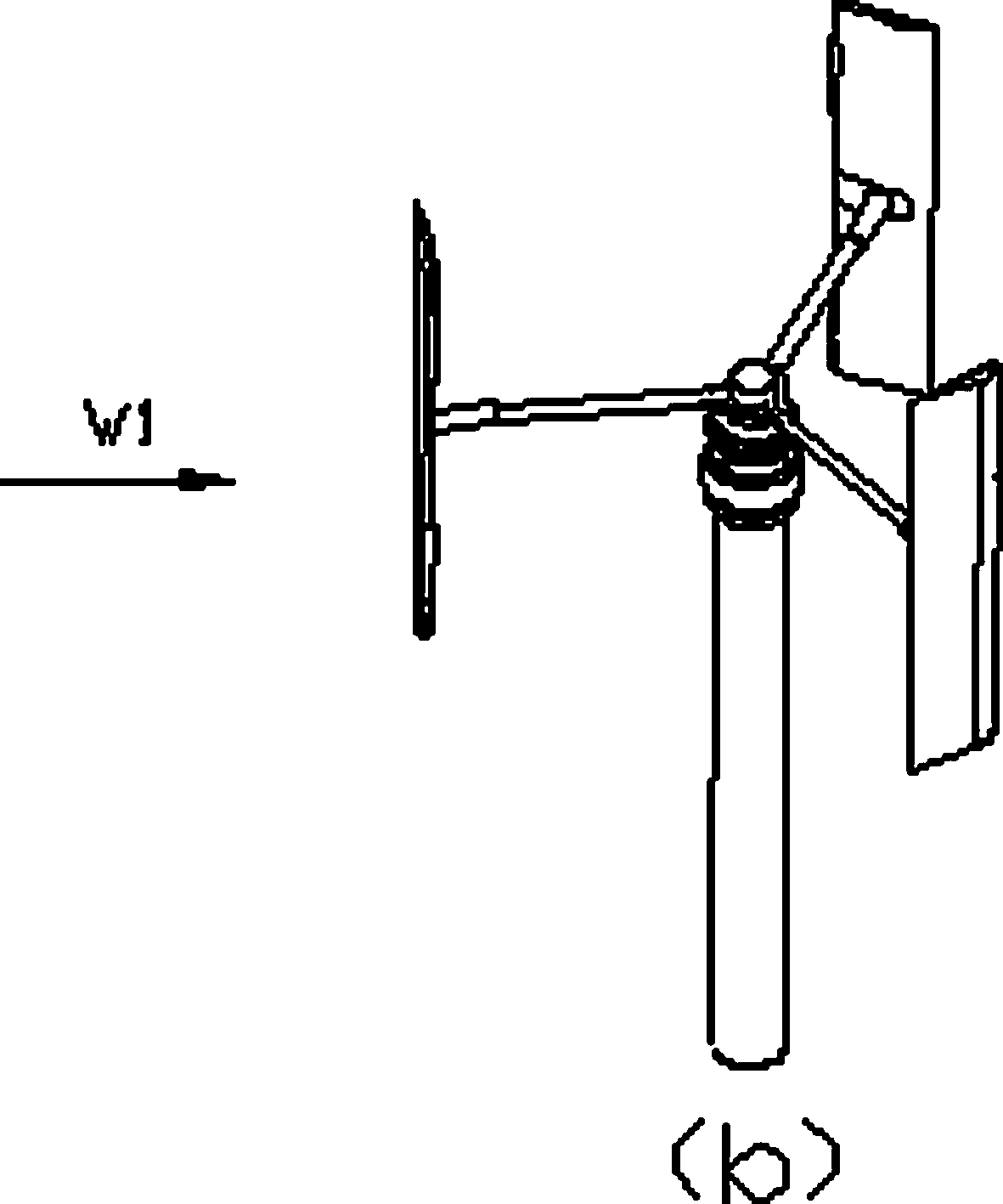 Vertical-axis wind generator with starting auxiliary wings