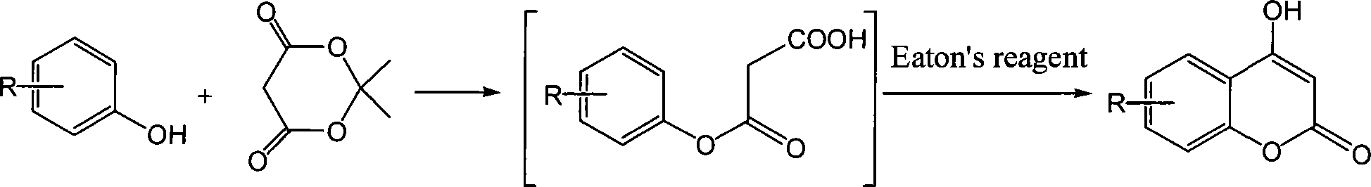 Method for synthesizing 4-hydroxyl coumarin and derivant thereof