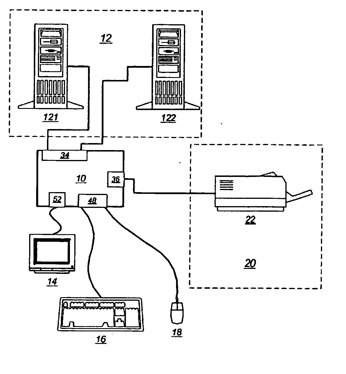 Asynchronous/synchronous KVMP switch for console and peripheral devices