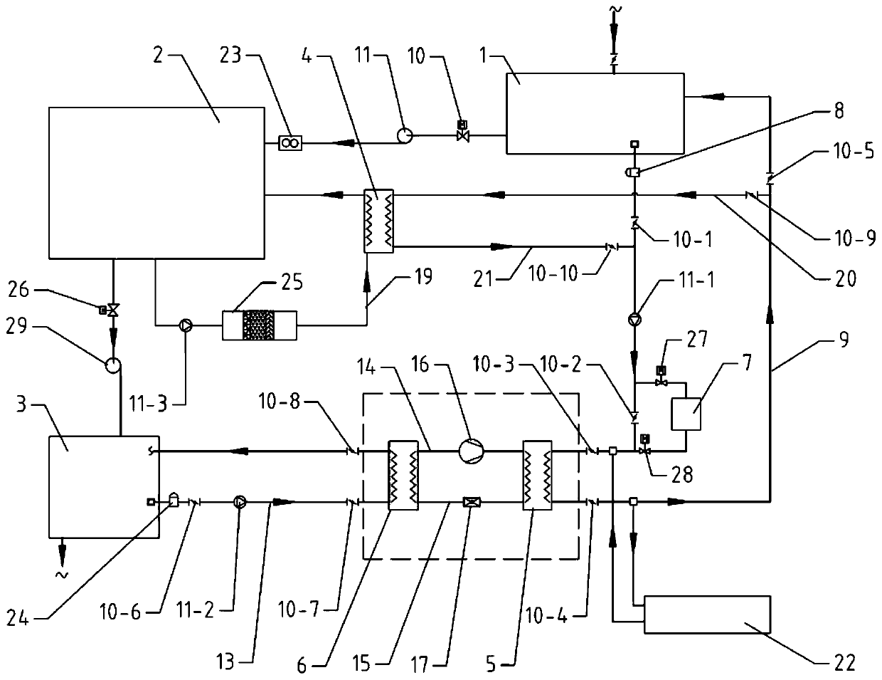 Waste heat recycling system for aquarium and working method thereof