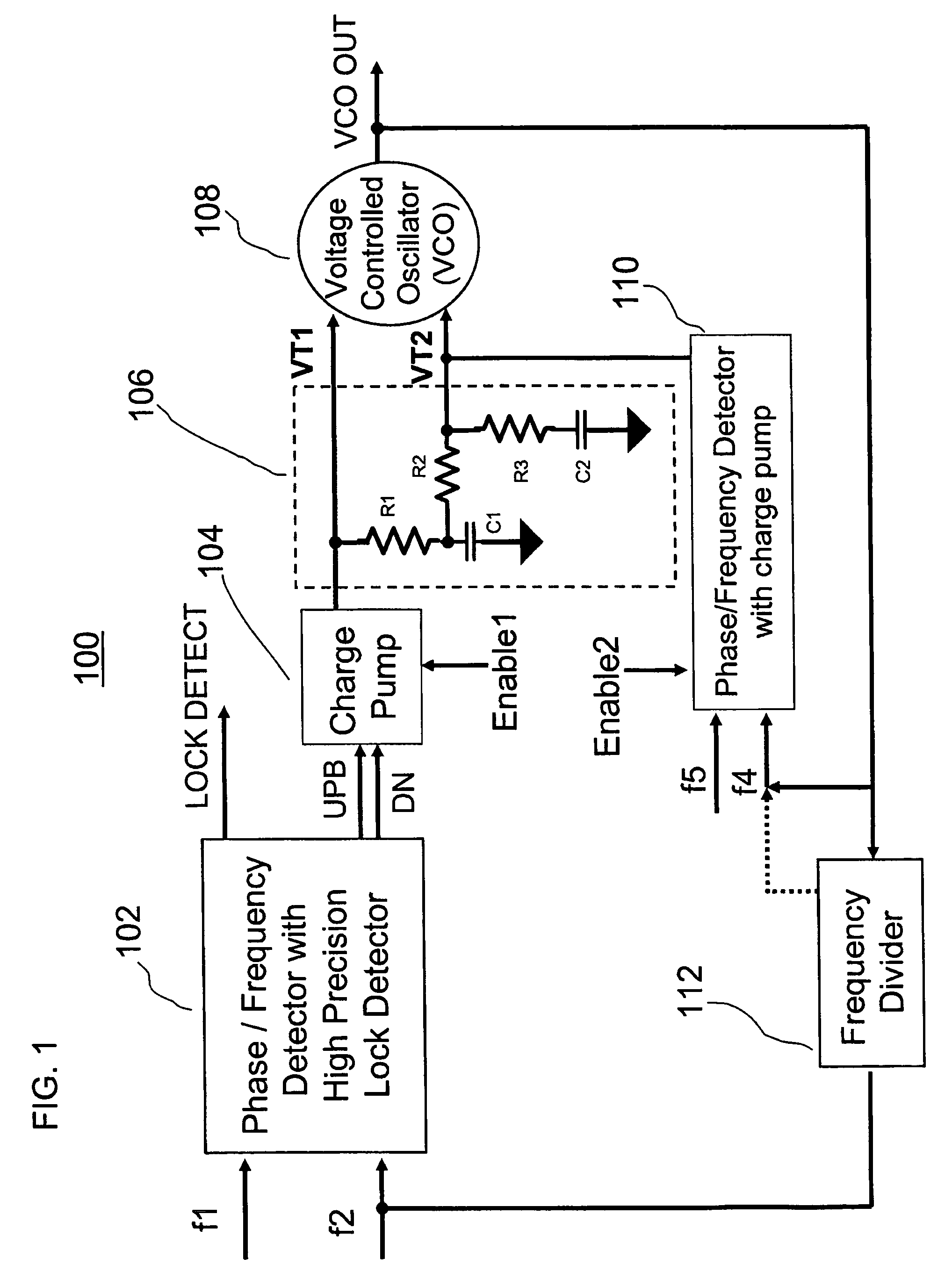 Low noise phase locked loop with a high precision lock detector