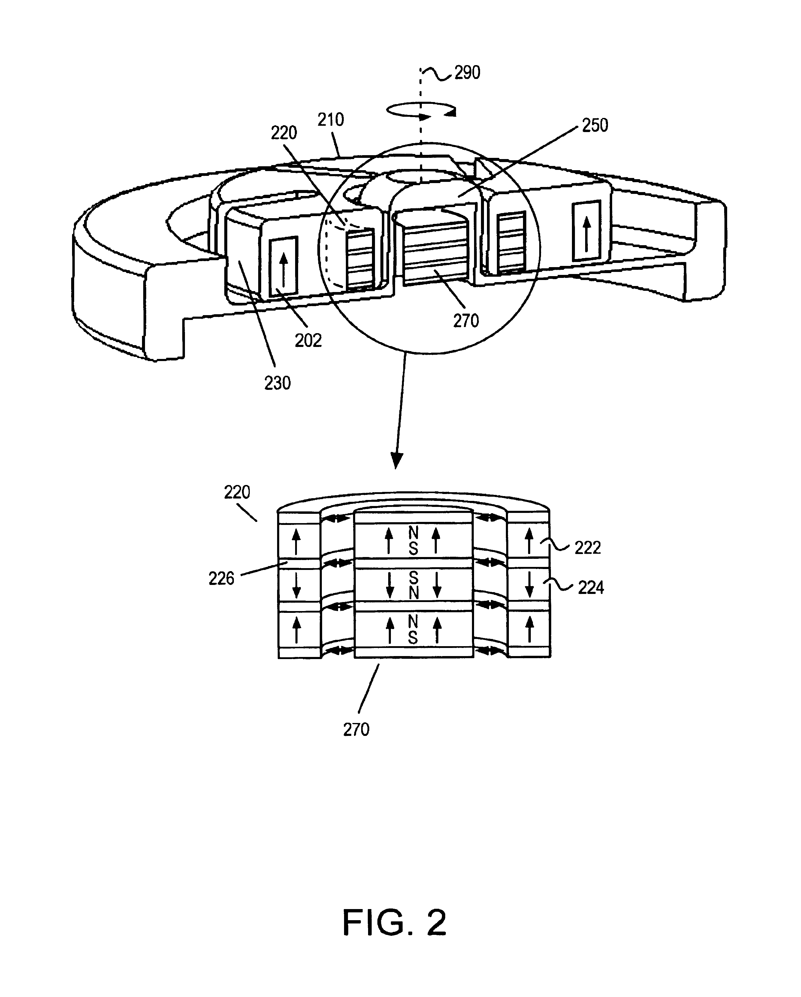 Pump with an electrodynamically supported impeller and a hydrodynamic bearing between the impeller and the stator