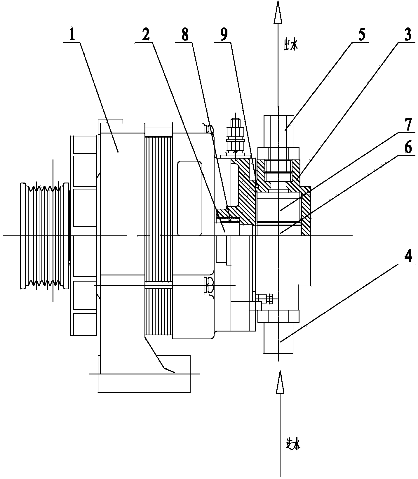 Exhaust gas recirculation cooling water pump structure