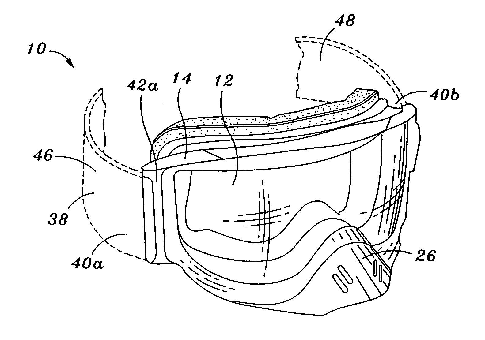 Goggle with removable foam lining