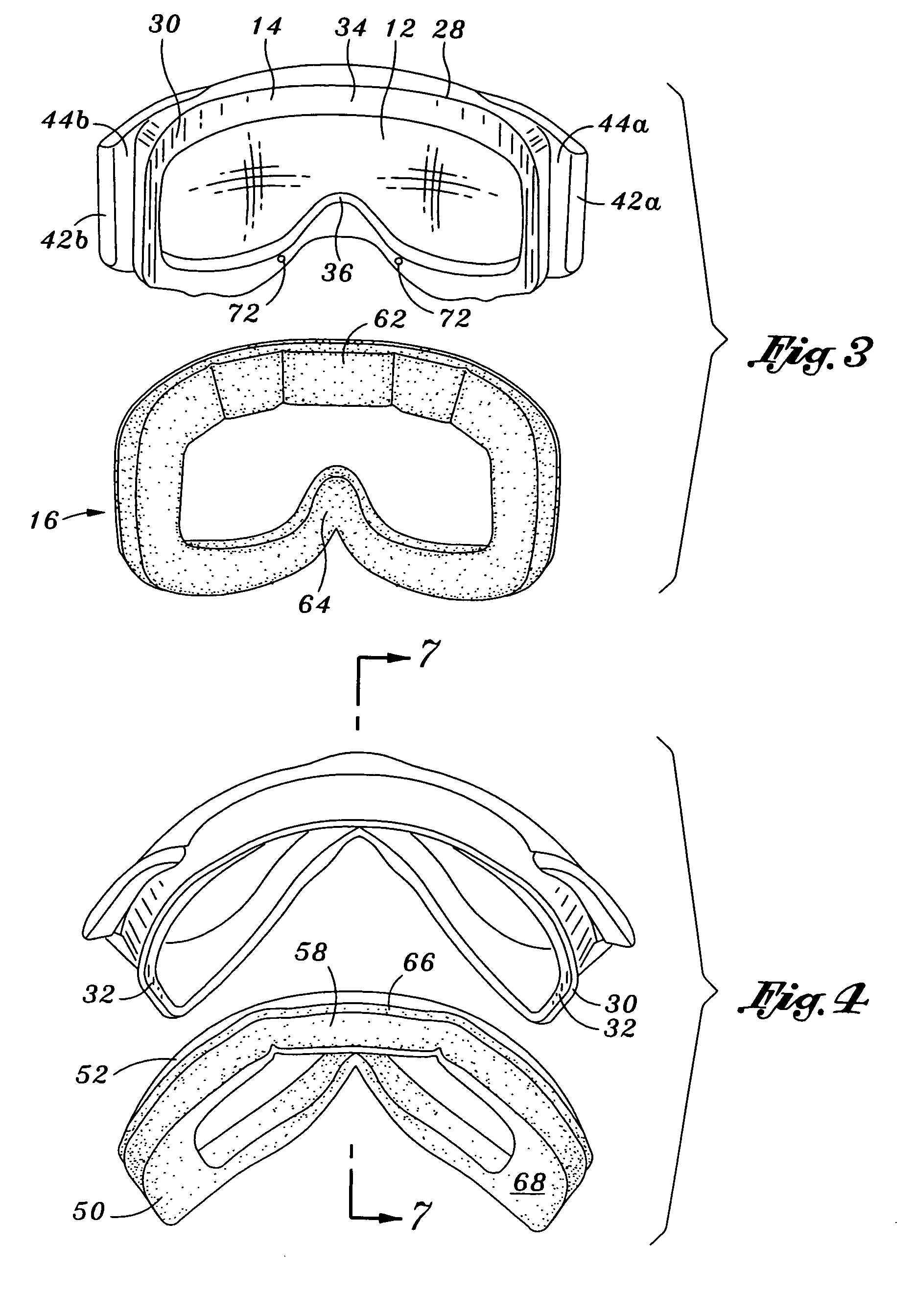 Goggle with removable foam lining