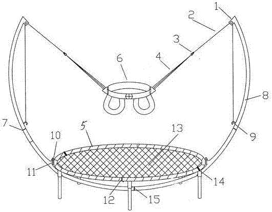 Artistic-modeling bungee jumping bed