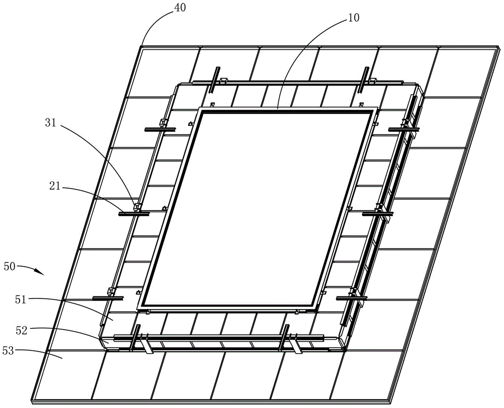 Integrated ceiling secondary frame structure and installing method thereof