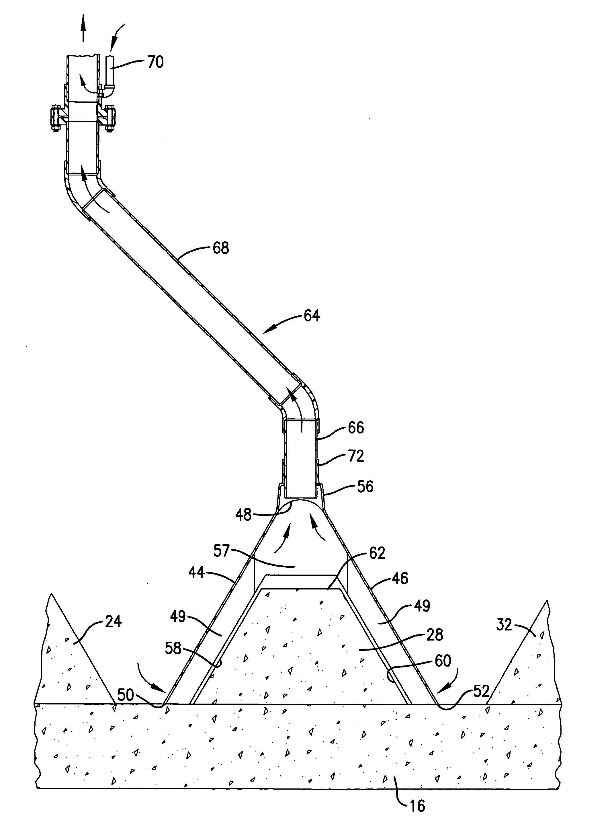 Sedimentation removal assembly for flow-through sedimentary tank