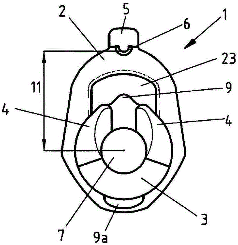 Fastening element for connecting transmission means to lever element