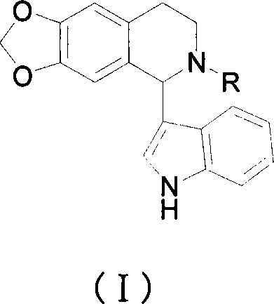 1-(3-indolyl)-6,7-methylene dioxy-1,2,3,4-tetrahydro isoquinoline derivative and its prepn and use