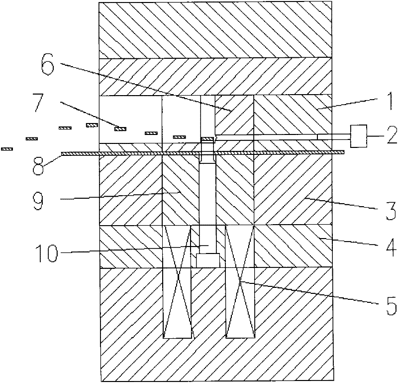 A punching method with continuous die upwards