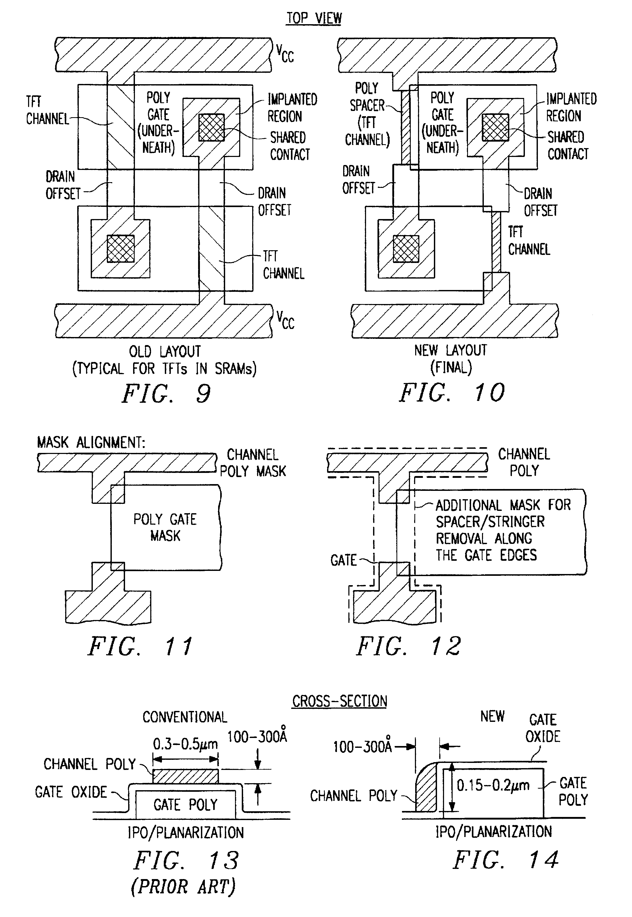 Spacer-type thin-film polysilicon transistor for low-power memory devices