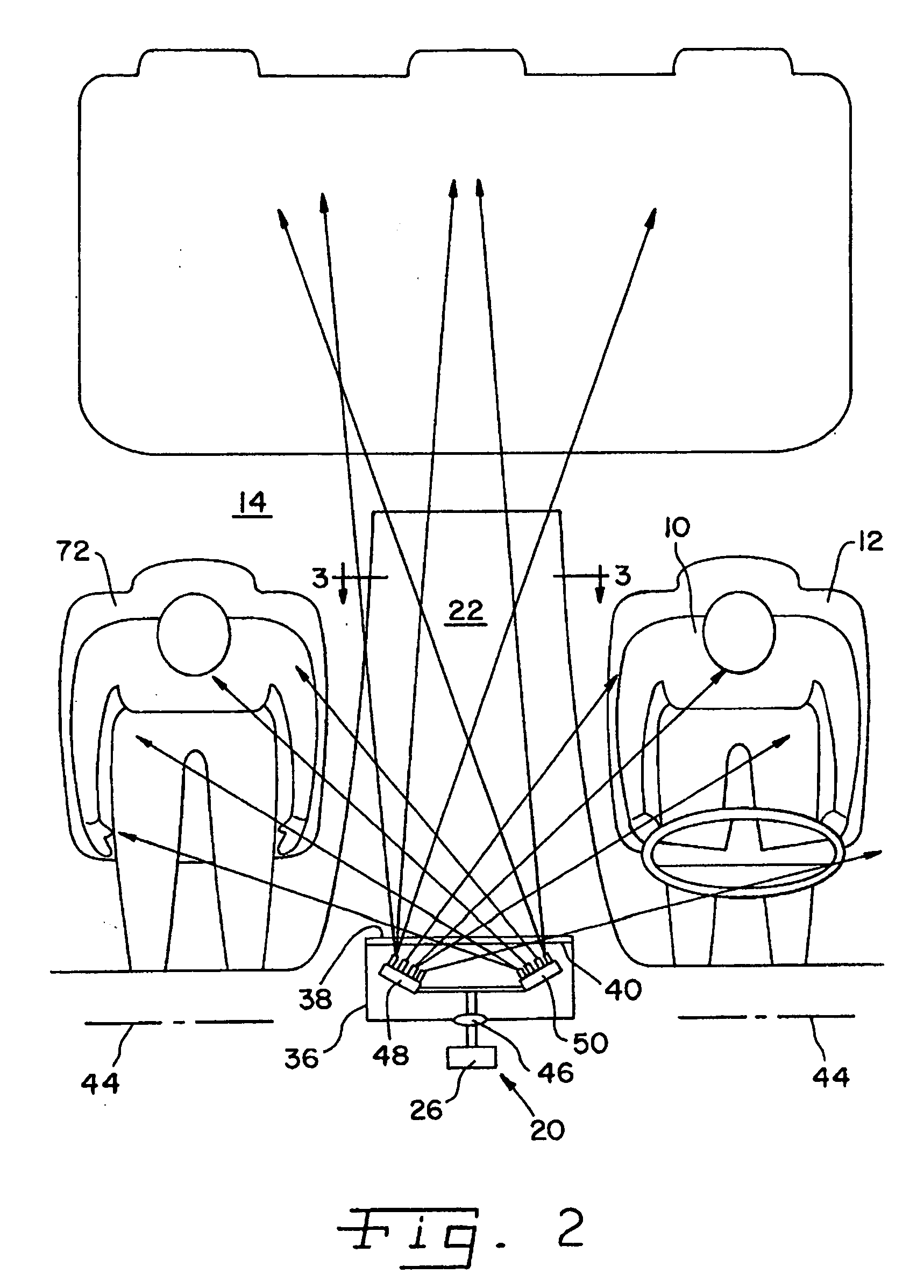 Illumination apparatus for an optical occupant monitoring system in a vehicle