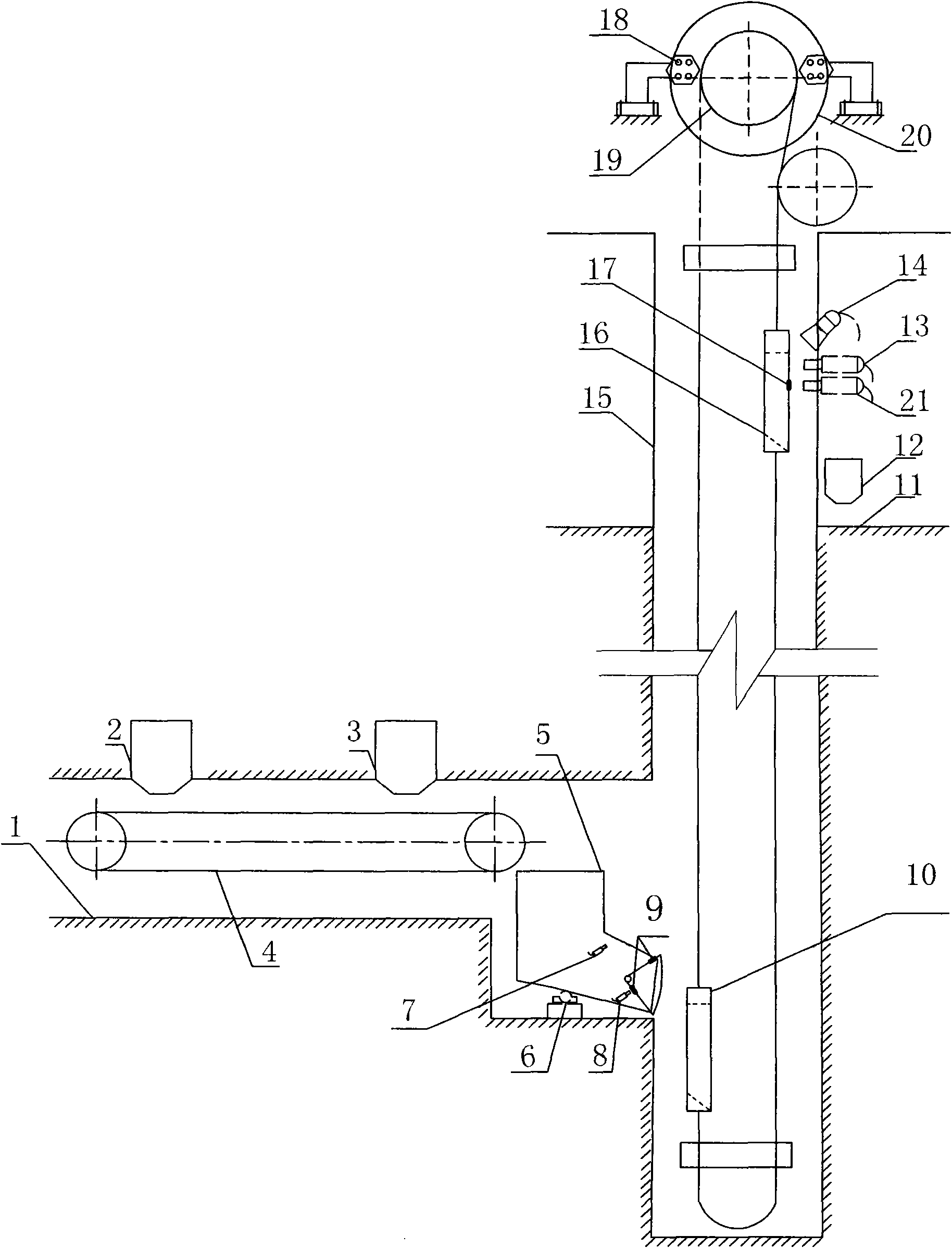 Overload lowering prevention monitoring system of main shaft friction type hoister