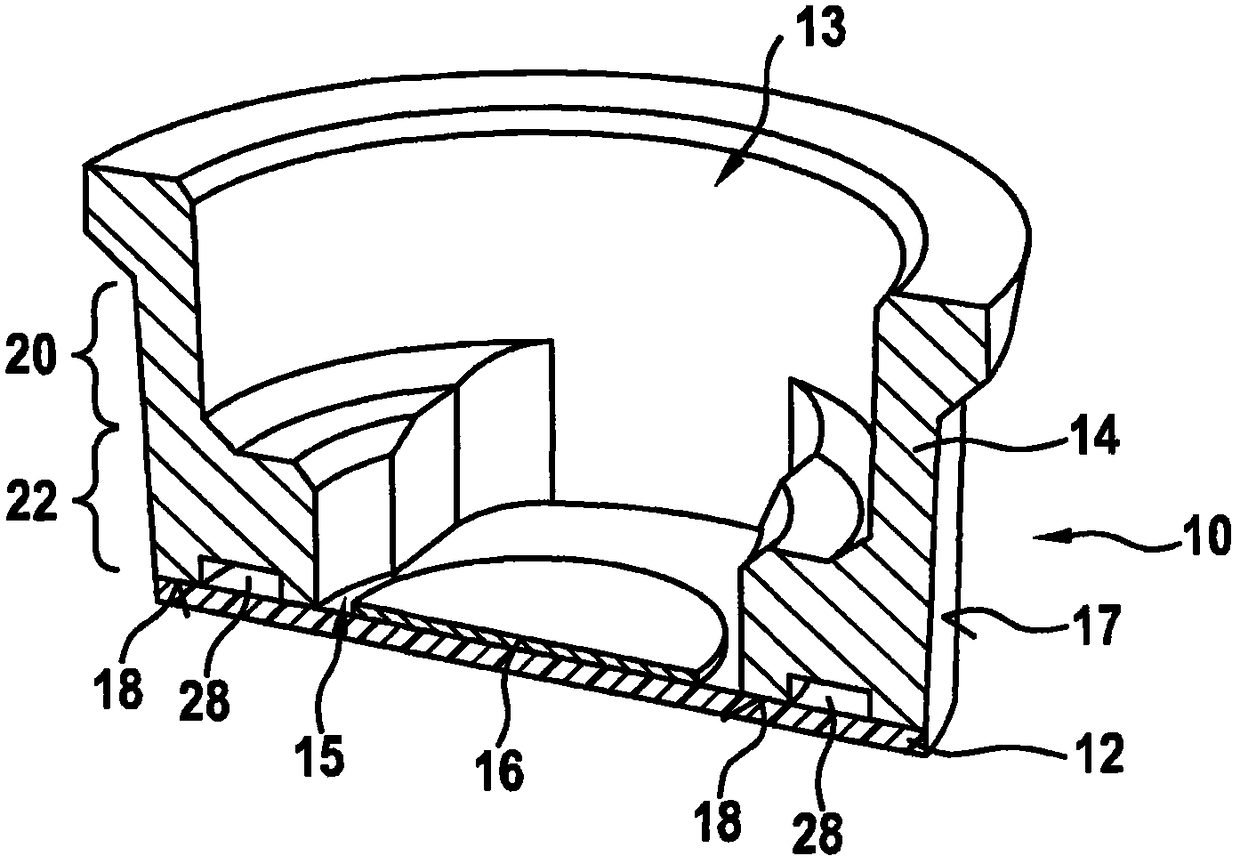 Acoustic sensor with diaphragm made of fiber composite material