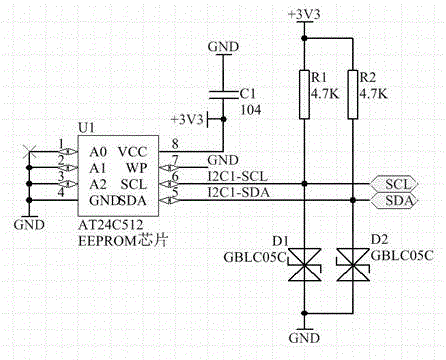 IIC bus interface electrostatic protection circuit