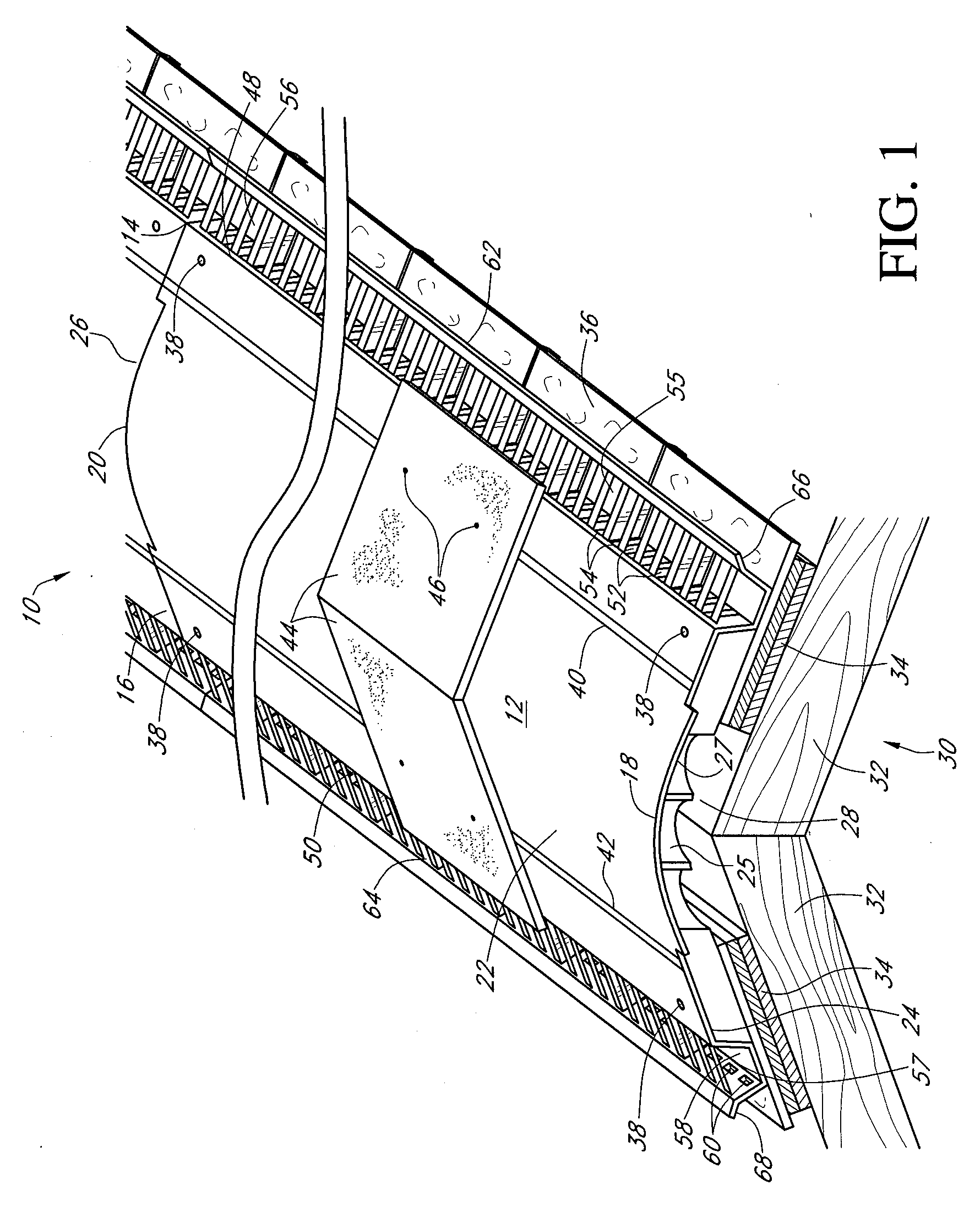 Roof ridge vent with improved trough