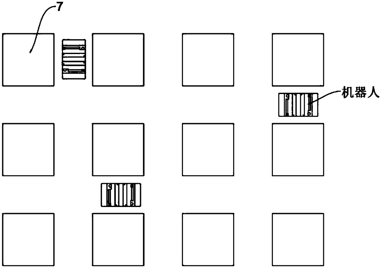 Autonomous mobile robots for picking and placing goods on shelves, and warehousing system and method