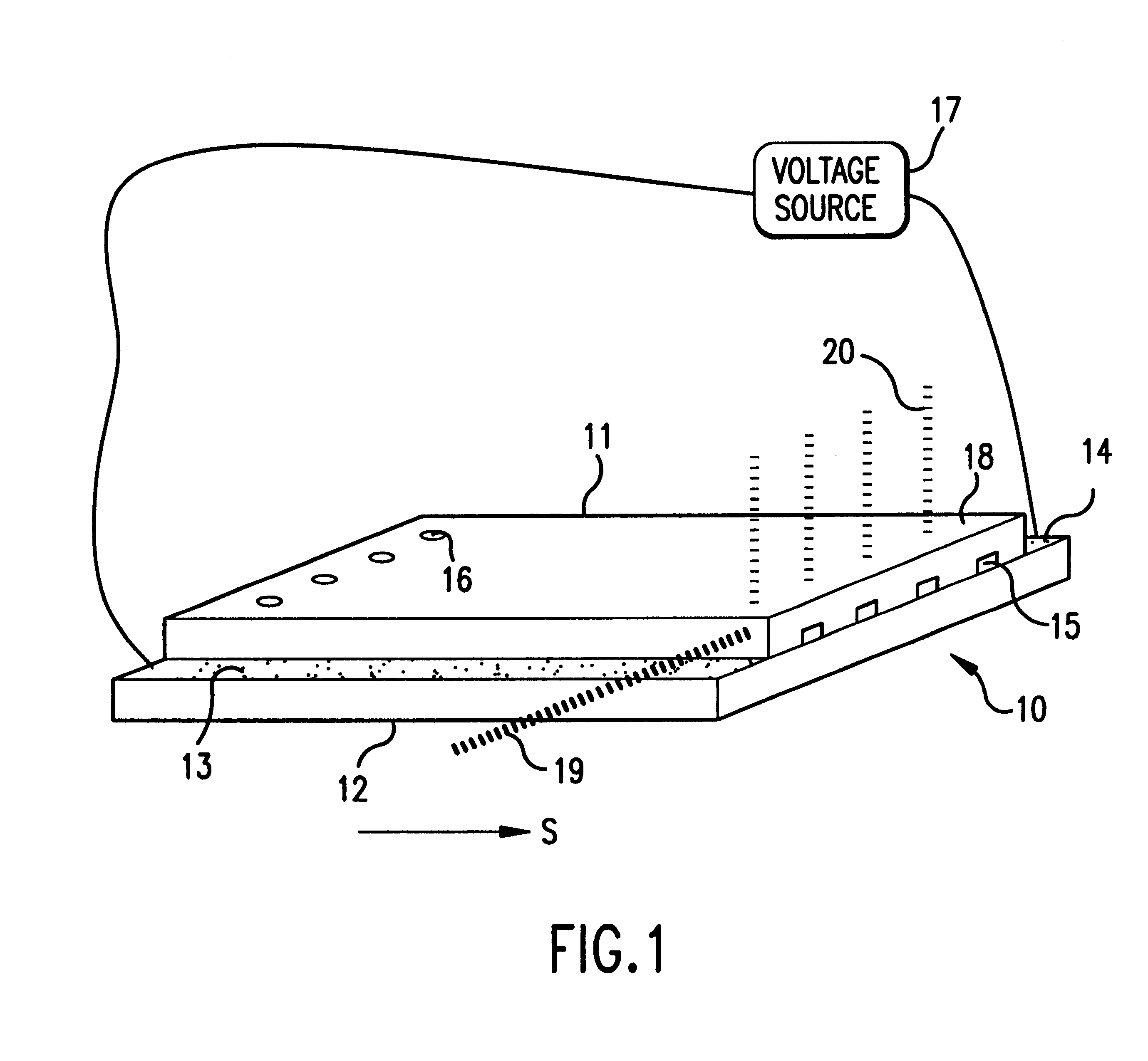 Separation of charged particles by a spatially and temporally varying electric field