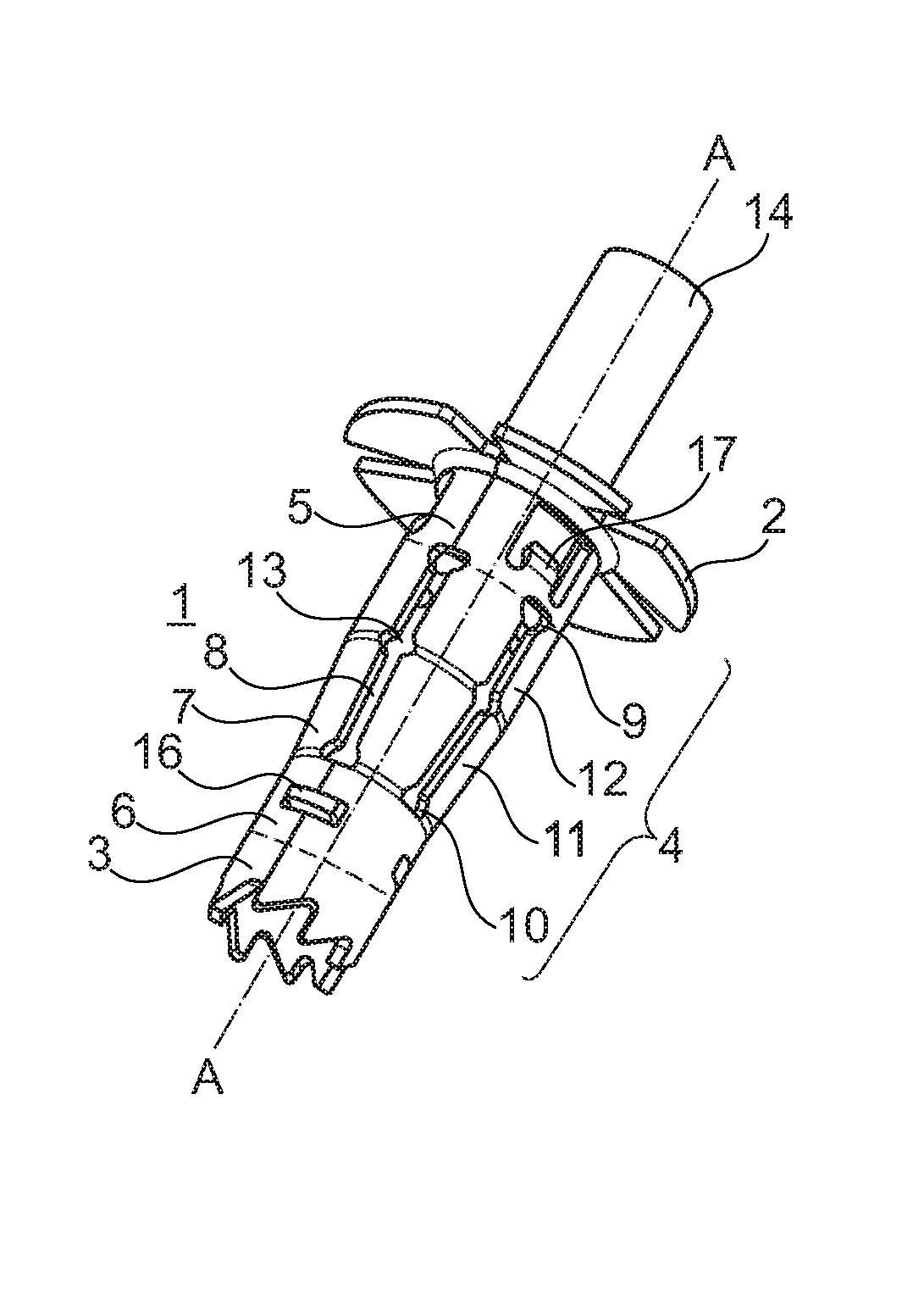 Self-piercing rivet with high mechanical strength against tearing out and shearing