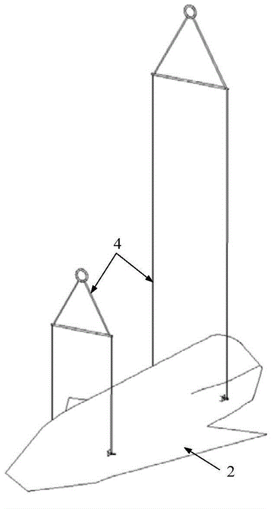 Lifting appliance structure used for lifting and overturning aircraft