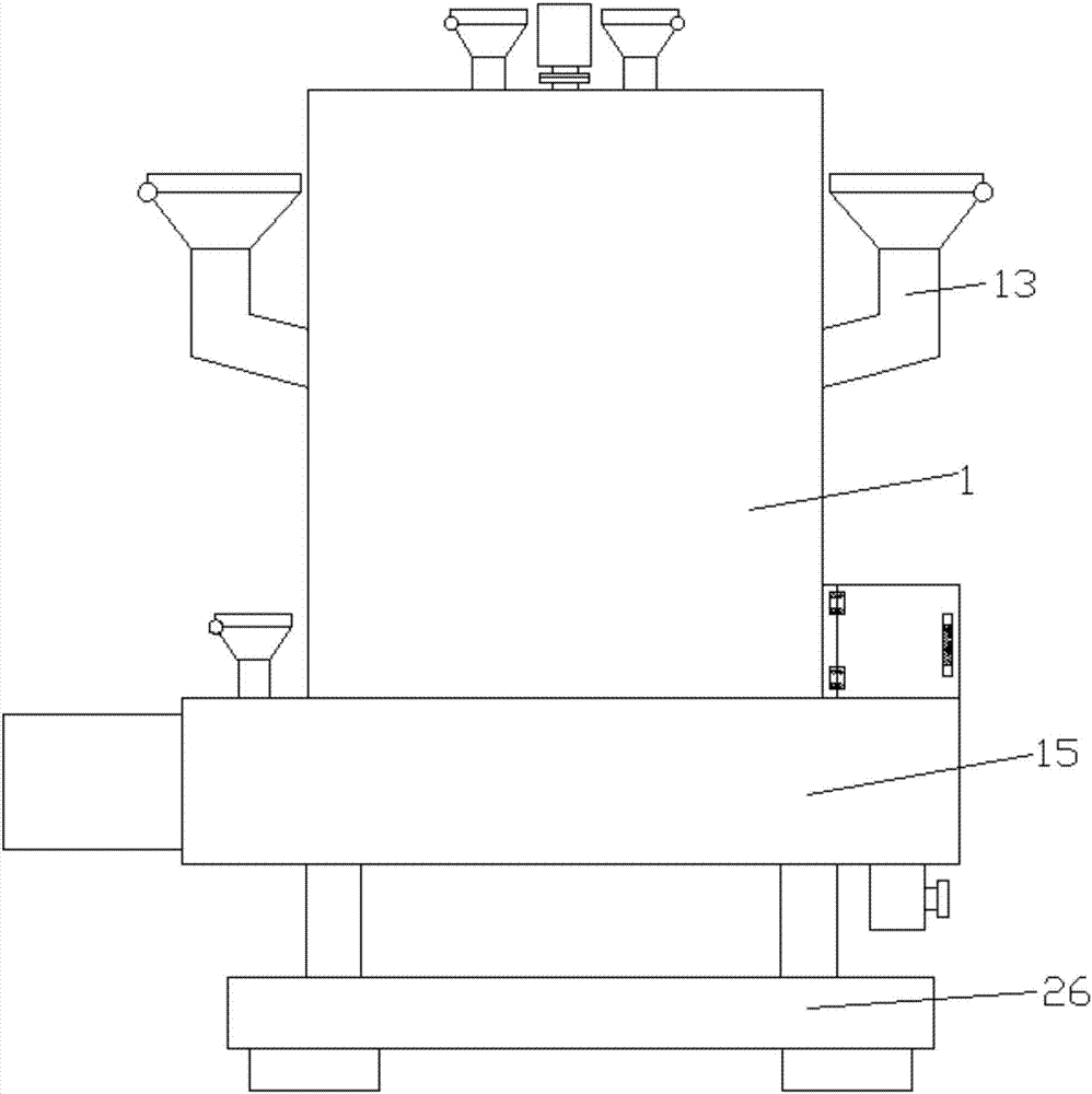 Material blending device used for feed processing and production