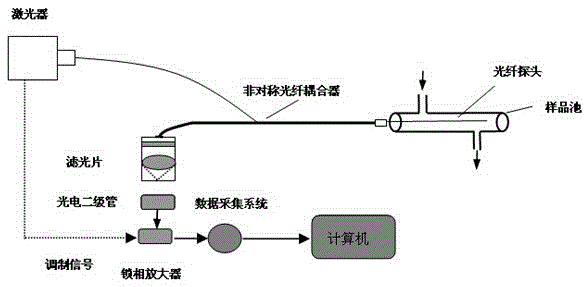 Method for detecting phthalic acid ester compound concentration based on optical fiber immunosense