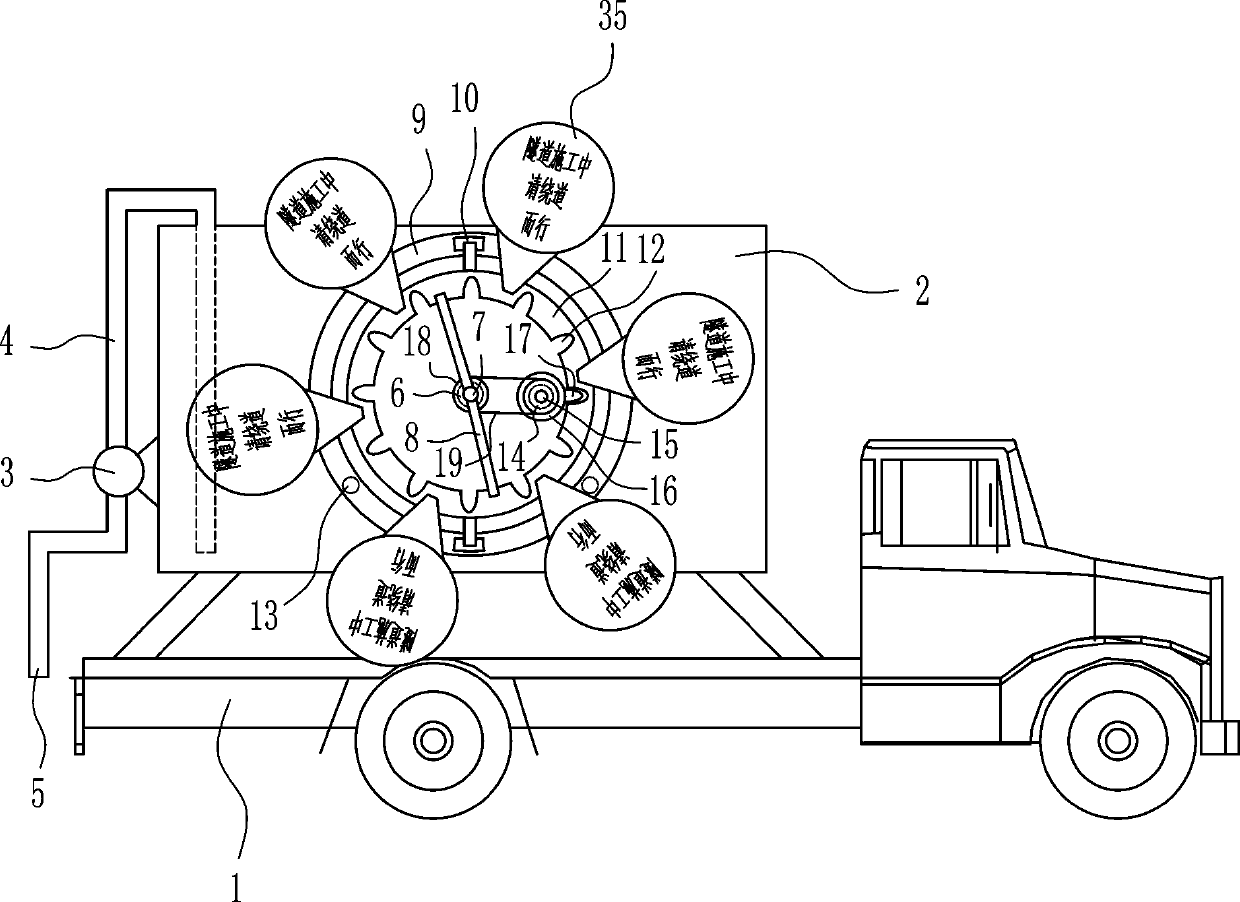 A transport vehicle with warning function for tunnel construction