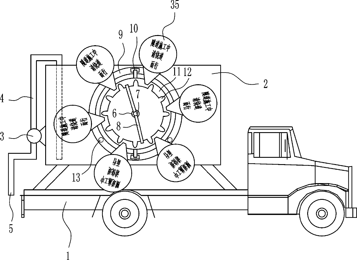 A transport vehicle with warning function for tunnel construction