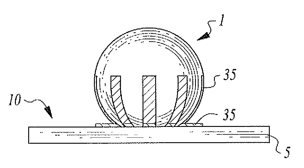 Method for Defining an Electronically Conductive Metal Structure on a Three-Dimensional Element and a Device Made From the Method