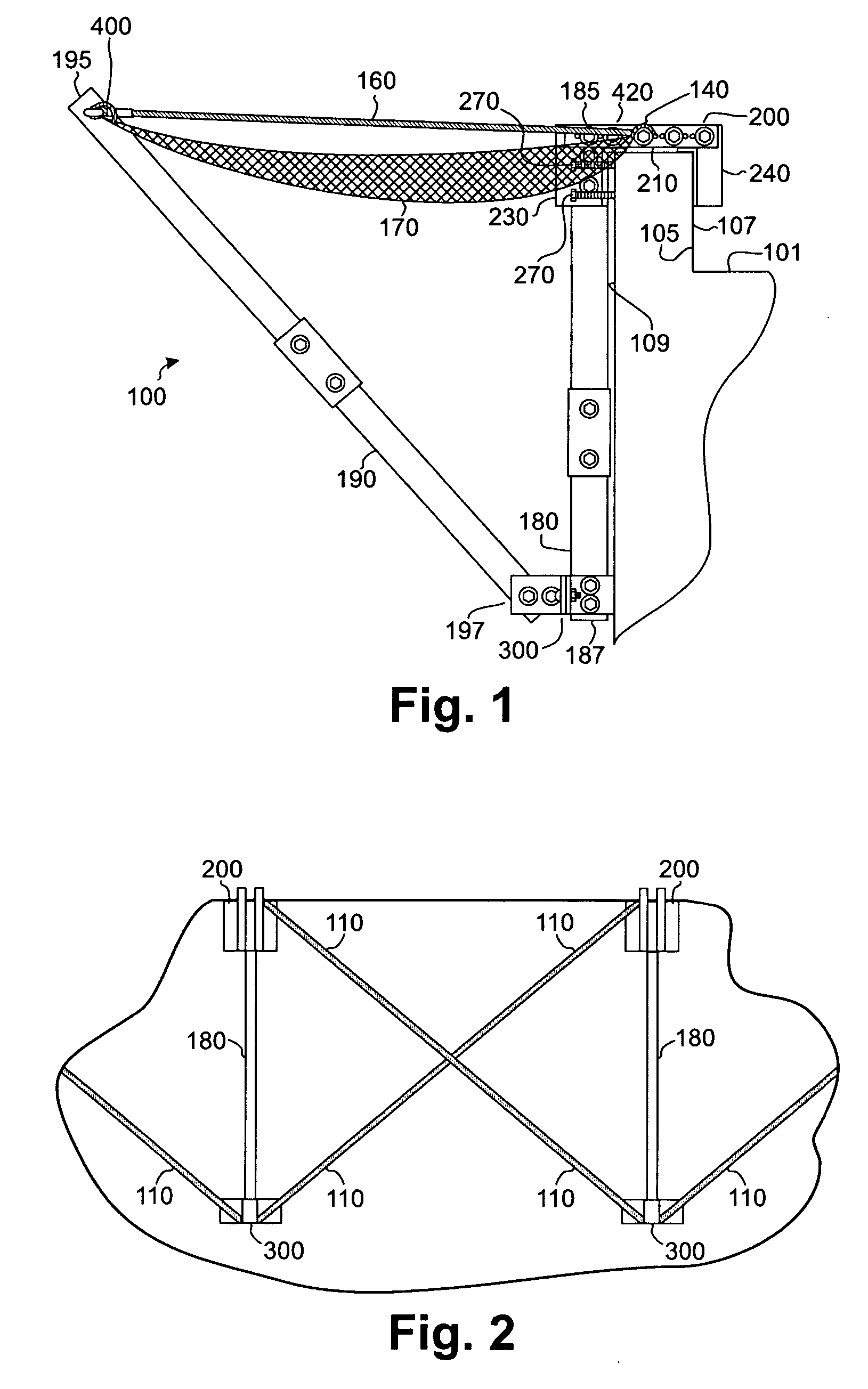 Parapet mounted net system