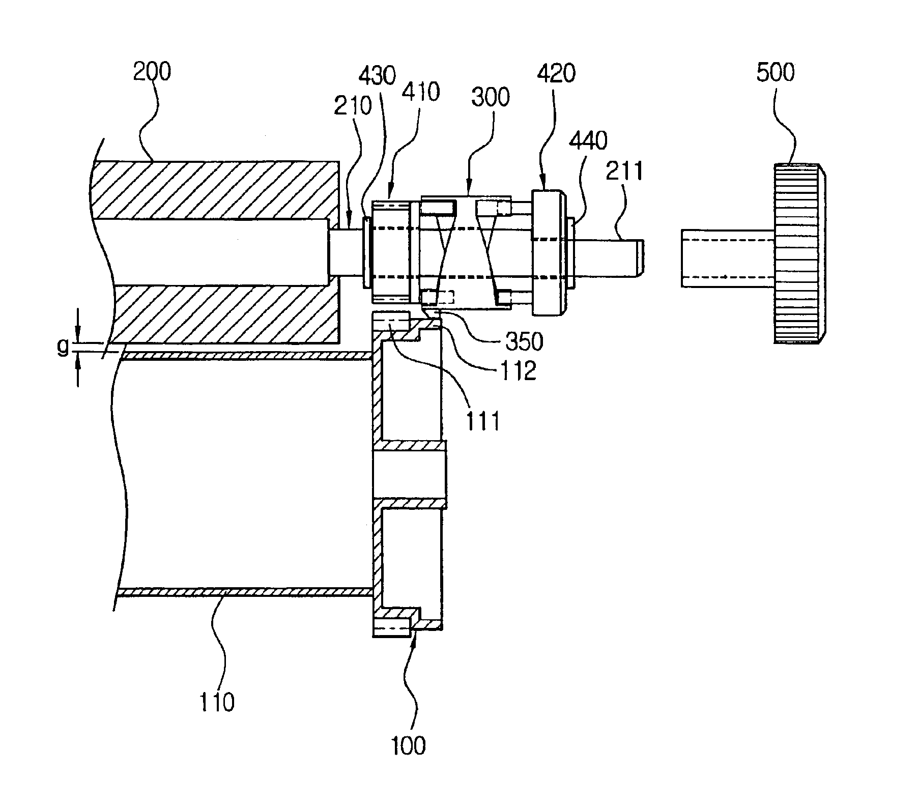 Roller spacing device